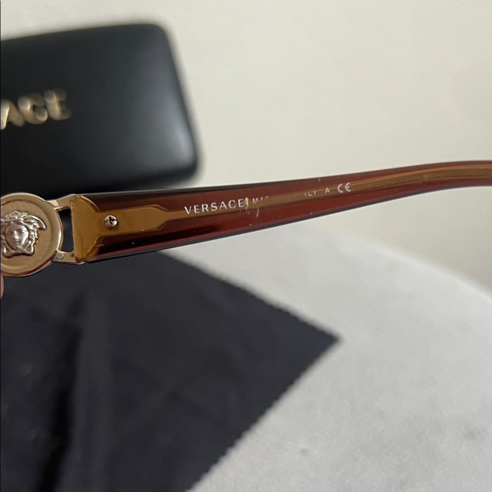 Versace Women's Brown and Gold Designer Eyeglasses - Picture 4 of 4